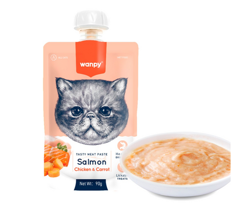Wanpy Tasty Meat Paste - Salmon with Chicken & Carrot 90g