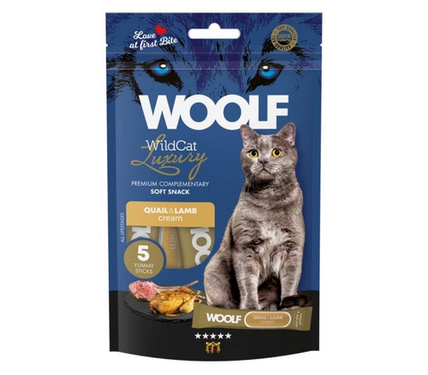 Woolf Wildcat Luxury Cat Cream 5 stk, vagtel/lam