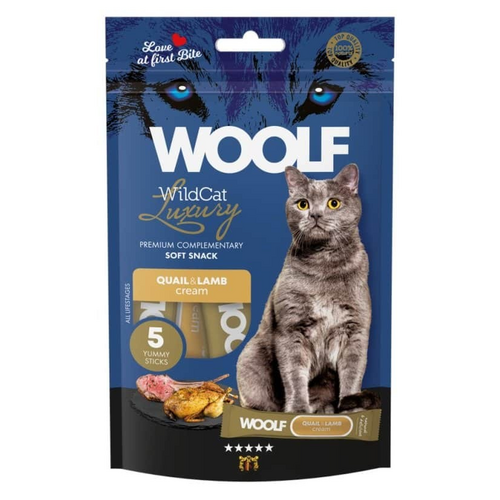 Woolf Wildcat Luxury Cat Cream 5 stk, vagtel/lam