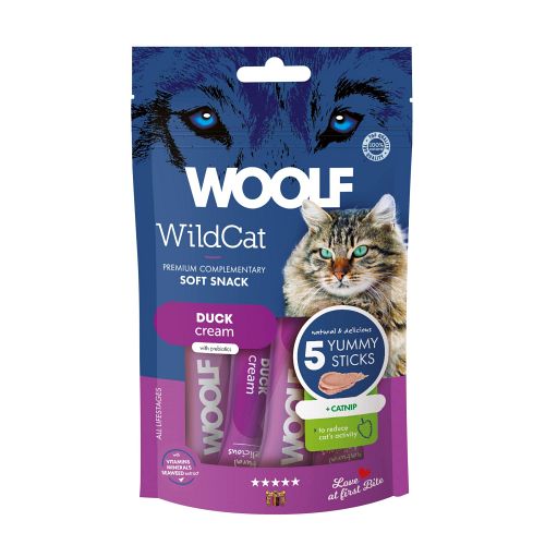 Woolf Wildcat Cream 5 stk, Duck + Catnip