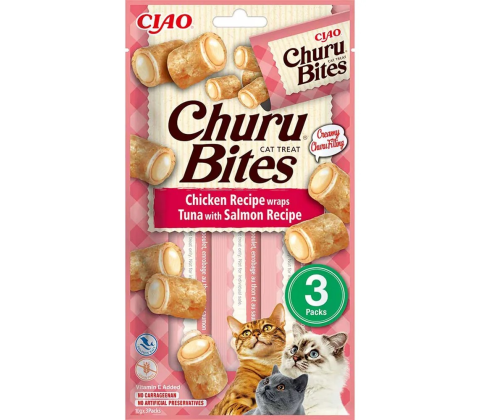 Churu Cat Bites Chicken/tuna Wrap With Salomon 