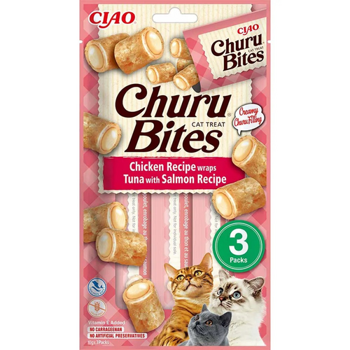 Churu Cat Bites Chicken/tuna Wrap With Salomon 