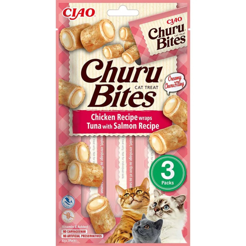 Churu Cat Bites Chicken/tuna Wrap With Salomon 