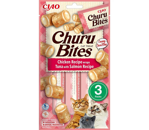 Churu Cat Bites Chicken/tuna Wrap With Salomon 