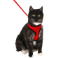 Flamingo cat harness and leash medium rød/sort