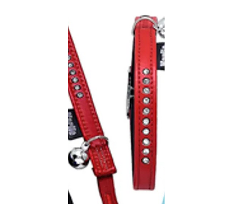 Halsband Art Leather Monte Carlo Rød 11mmx30cm