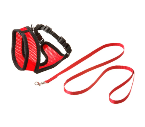 Flamingo cat harness and leash medium rød/sort