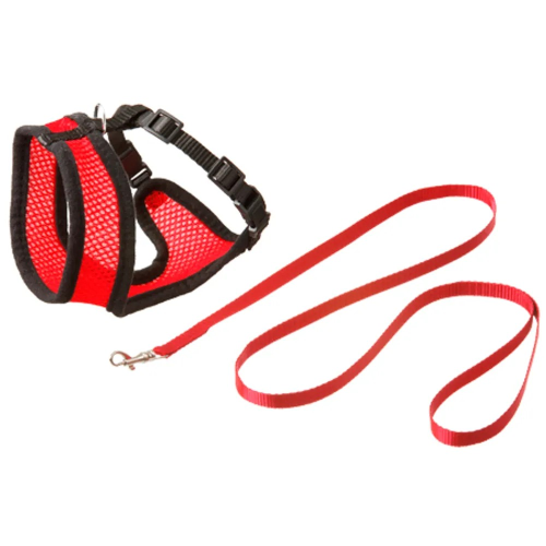Flamingo cat harness and leash medium rød/sort
