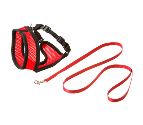 Flamingo cat harness and leash medium rød/sort