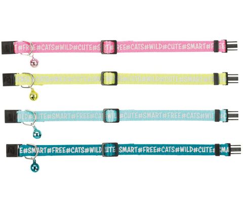 Kattehalsbånd nylon reflektere, ass. farver