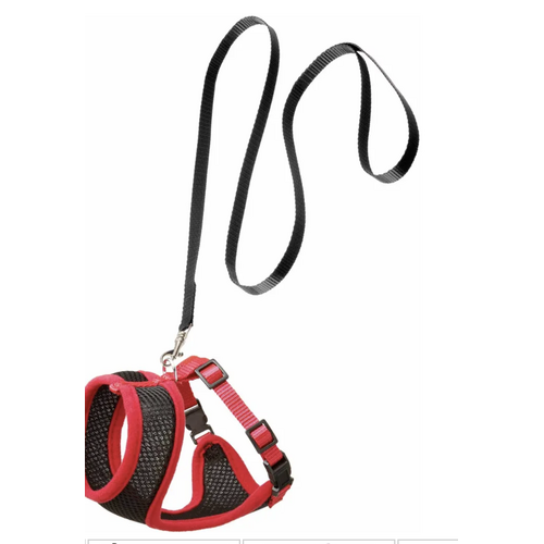 Flamingo cat harness and leash medium sort/rød