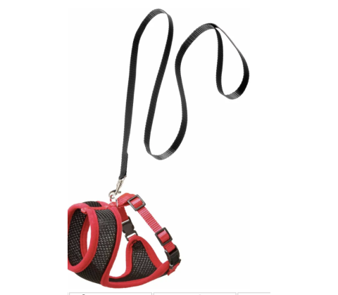 Flamingo cat harness and leash medium sort/rød