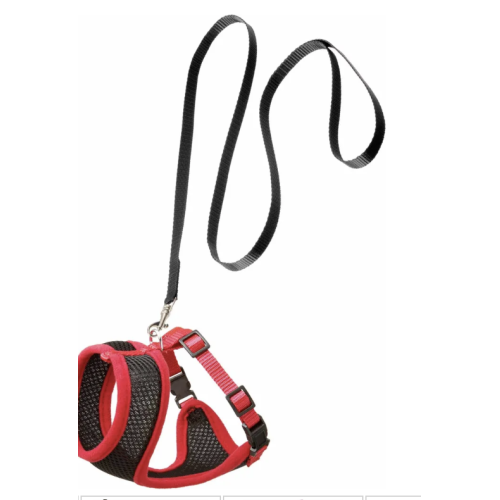 Flamingo cat harness and leash medium sort/rød