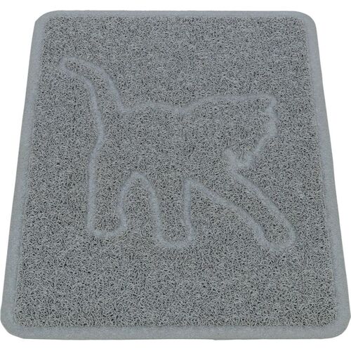 Trixie måtte til kattetoilet 37x45cm lys grå med kattemotiv