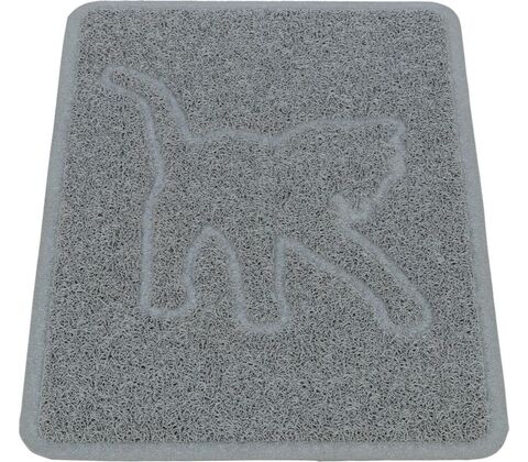 Trixie måtte til kattetoilet 37x45cm lys grå med kattemotiv