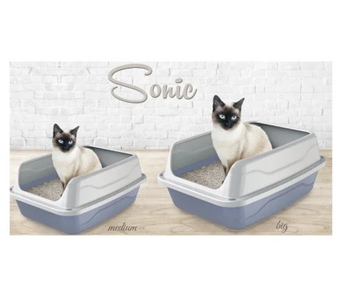 Sonic kattebakke med ekstra høj kant L