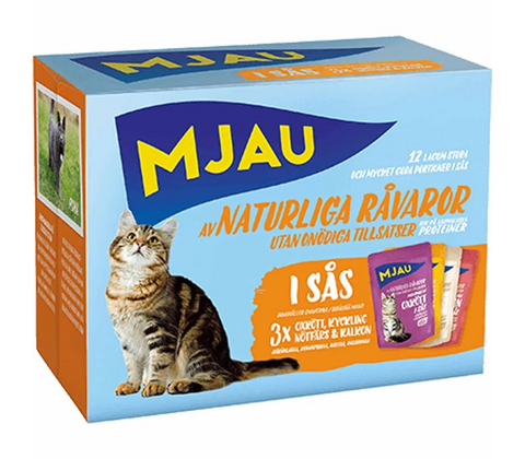 MJAU vådfoder i sovs 12x85 gram