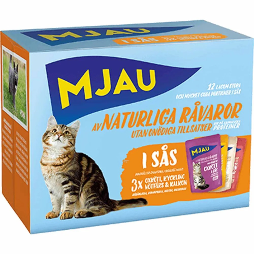 MJAU vådfoder i sovs 12x85 gram
