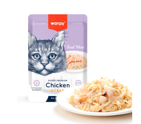 Wanpy Retort Pouch Chicken & Crab 85g