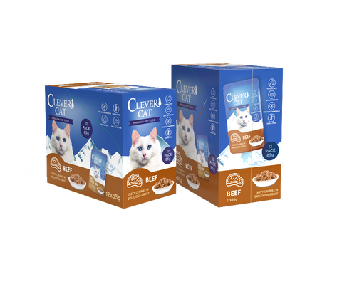 Clever Cat Pouches 12-pack Beef