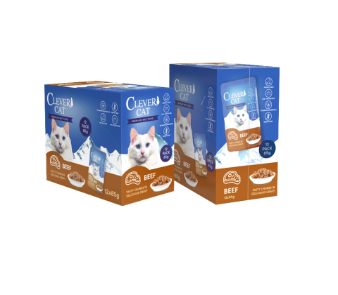 Clever Cat Pouches 12-pack Beef