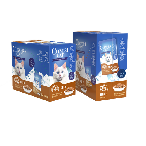 Clever Cat Pouches 12-pack Beef