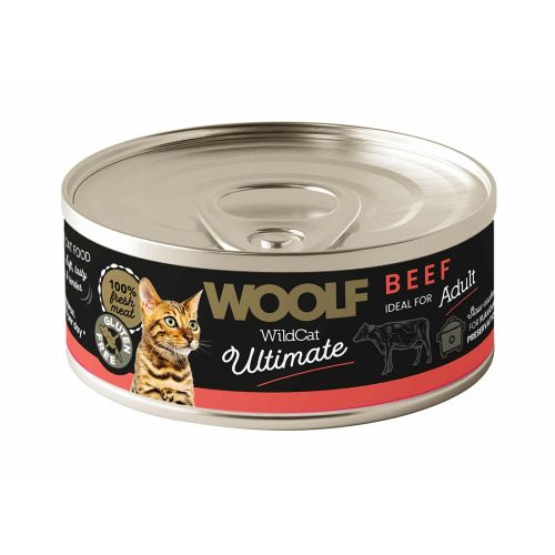 Woolf WildCat Ultimate Vådfoder, Beef, 85g