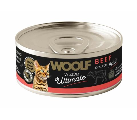Woolf WildCat Ultimate Vådfoder, Beef, 85g