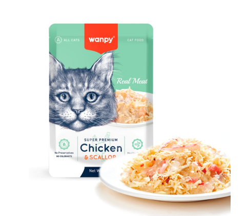Wanpy Retort Pouch Chicken & Scallop 85g