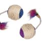 SISAL PLAYBALL RATTLE+FEATHER 6CM
