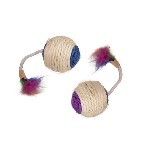 SISAL PLAYBALL RATTLE+FEATHER 6CM