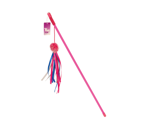 KW Kattelegetøj Stang med glitterbold/bånd