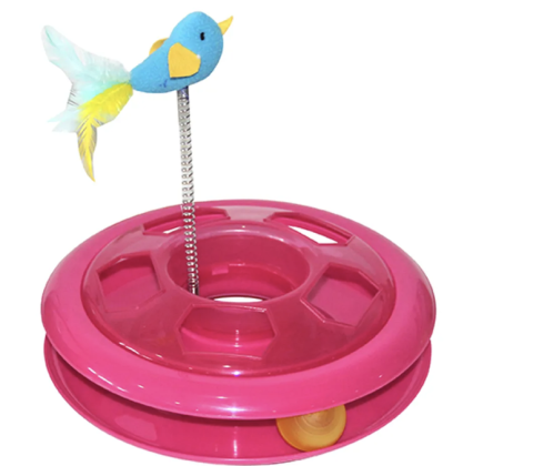 KATTELEGETØJ KITTY RUND RING 27X27 CM ASS.FARVER