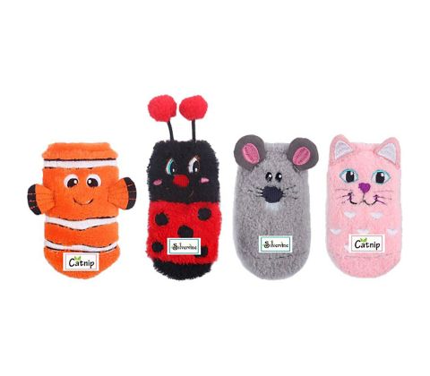 Katte "sokke" plysbamser med catnip ass.