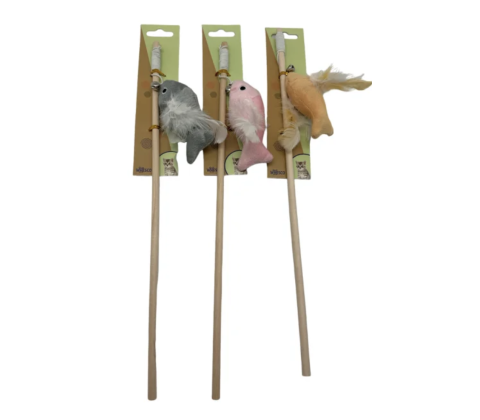 Whesco 3 stk ass fiskestænger i træ