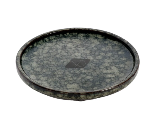 D&D Foderskål Flad JASPER 13x13x2 cm. GREEN MARBLE