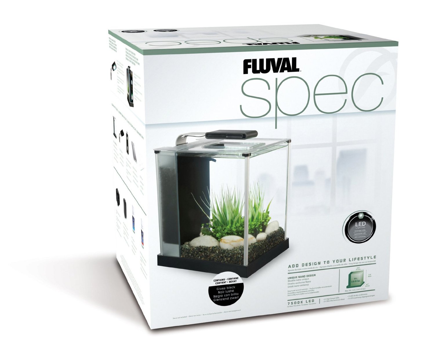 Fluval Spec 3 - 10 liter akvarium, til dig der vil have et par fisk skrivebordet.