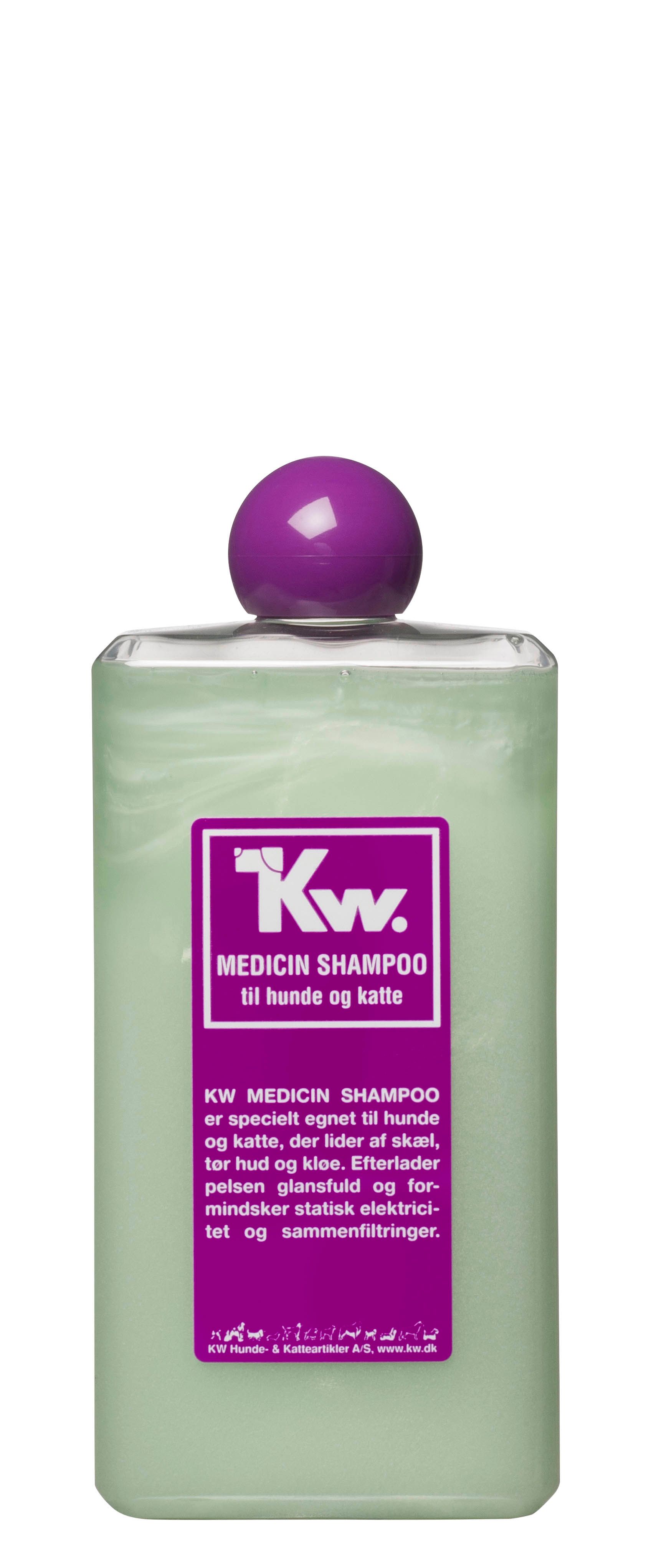 KW Medicin Shampoo specielt egnet til hunde og katte, der lider af skæl, hud og kløe.